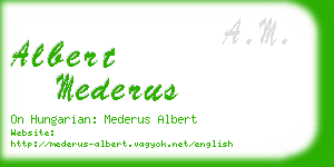 albert mederus business card